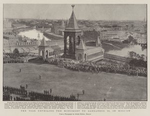 The Tsar Unveiling the Monument to Alexander II in Moscow by English Photographer