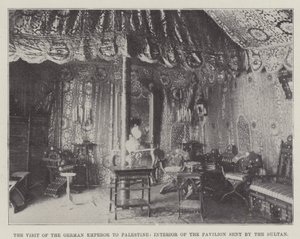 The Visit of the German Emperor to Palestine, Interior of the Pavilion sent by the Sultan by English Photographer