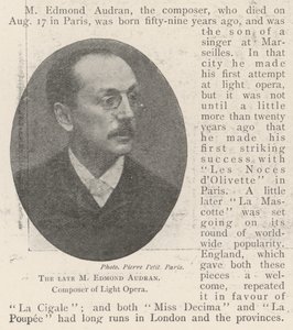 The late M Edmond Audran, Composer of Light Opera by English Photographer