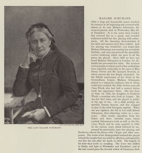 The late Madame Schumann