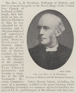 The late Reverend A B Davidson, Professor of Hebrew and Old Testament Exegesis by English Photographer