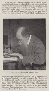 The Late Reverend E Cobham Brewer, LLD by English Photographer