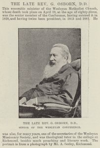 The Late Reverend G Osborn, DD, Senior of the Wesleyan Conference by English Photographer