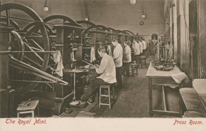 The press room at the Royal Mint, London by English Photographer