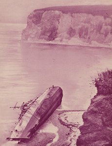 The ship Narragansett was blown onto the Bembridge Ledge, Isle of Wight during a gale and split in half