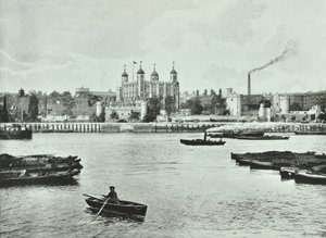 Tower of London: from river, 1895