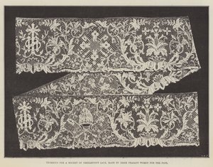 Trimming for a Rochet of Needlepoint Lace, made by Irish Peasant Women for the Pope by English Photographer