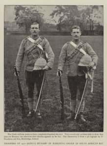Troopers of 14th (Kings) Hussars in Marching Order in South African Kit by English Photographer