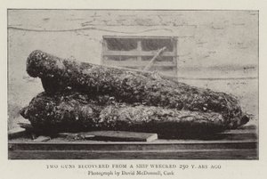 Two Guns recovered from a Ship Wrecked 250 years ago by English Photographer