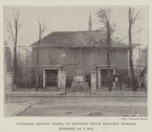 Unitarian Baptist Chapel at Deptford which Benjamin Disraeli attended as a Boy by English Photographer