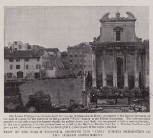 View of the Forum Romanum, showing the Fiori Houses presented to the Italian Government by English Photographer