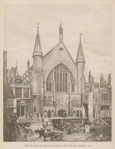 View of the East End of Guildhall, London, and the Old Library, 1870 by English Photographer