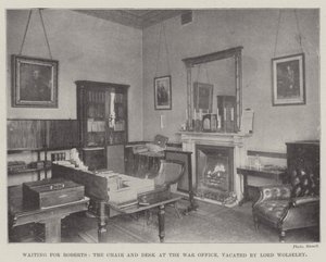 Waiting for Roberts, the Chair and Desk at the War Office, Vacated by Lord Wolseley by English Photographer