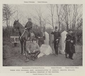 Where Four Countries Meet, Representatives of Germany, Belgium, Holland, and Neutral Territory at the Frontier