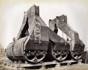 Yard no. 647, Baikal. Showing Some of the Boilers and Funnel Uptakes for the Ice Breaking Train Ferry Steamer Baikal
