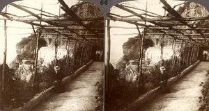 A Capuchin convent and the great cliffs of Amalfi, a stereoscopic view by English School