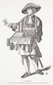 A Chapman, frontispiece illustration from Chap-books of the Eighteenth Century by John Ashton, pub. 1882