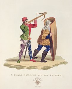 A Cross-bowman and his Paviser, 1433, from Ancient Armour by Samuel Rush Meyrick, 1824 by English School