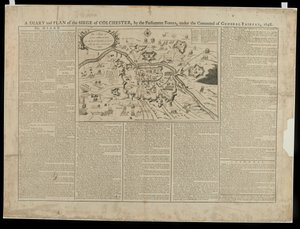 A Diary and Pictorial Plan of the Siege of Colchester 1648, printed and sold by W. Keymer, 1648 by English School