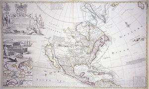 A Double-Page Map of North America