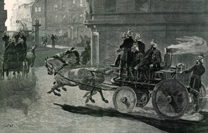A Fire Engine on its way to a conflagration by English School