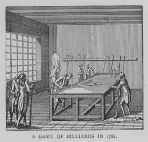 A Game of Billiards in 1781 by English School
