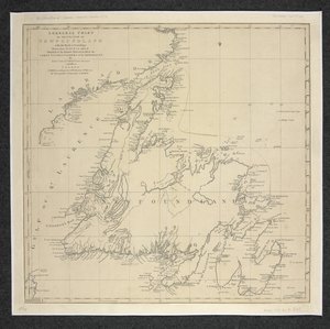 A General Chart of the Island of Newfoundland with the Rocks & Soundings, Drawn from Surveys taken By James Cook and Michael Lane by English School