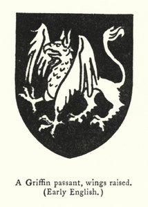 A Griffin passant, wings raised, Early English by English School