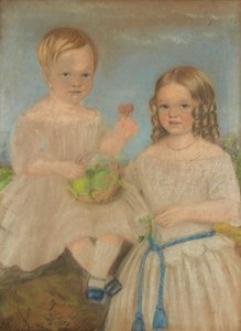 A Group Portrait of Brother and Sister by English School