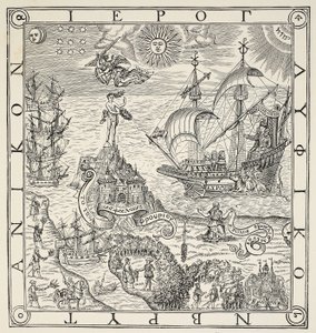A Hieroglyphic of Britain, frontispiece to General and Rare Memorials pertayning to the perfecte Arte of Navigation by John Dee, 1577 by English School