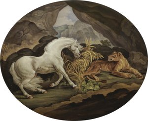 A Horse Frightened by a Lioness after George Stubbs (1724-1806)