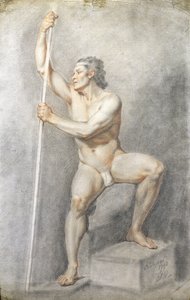 A Male Nude Holding a Staff, c.1770