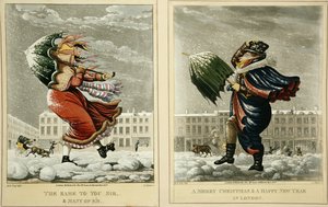 A Merry Christmas and a Happy New Year in London: And the Same to You, Sir, and Many of Em, engraved by G. Hunt, 1827 by English School