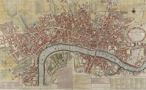 A New and Exact Plan of the Cities of London and Westminster and the Borough of Southwark, 1725 by English School