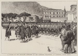 A Parade of the Highland Companies of the Capetown Volunteers, at Capetown, South Africa by English School