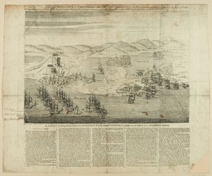 A Perspective Draught of Town, Harbour and Forts of Carthagena in 1739, Published 1741 by English School