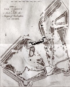 A Plan of the Gardens of the Most Noble Marquis of Buckingham at Stowe, from the Visitors Guide Book, published in 1797 by English School