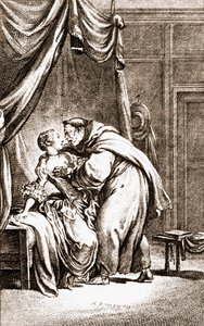 A Priest Accosting a Woman by English School