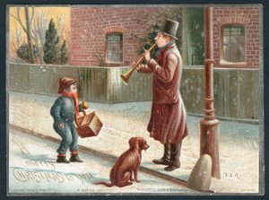 A Scant Audience - Victorian Christmas card