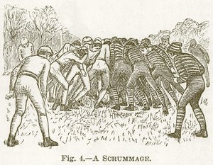 A Scrummage, illustration for Cassells Book of Sports and Pastimes by English School