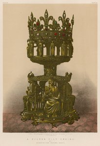 A Silver Gilt Shrine by English School