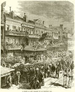 A Street in New Orleans on an election day by English School
