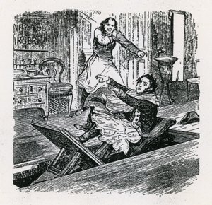 A String of Pearls or The Friend of Fleet Street (1847), Britannia, Hoxton. Sweeney Todd by English School