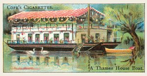 A Thames House Boat by English School