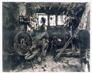 A Typical Weavers loft of the Early Industrial Revolution