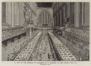 A View of the Interior of Guildhall as it appeared on Lord Mayor