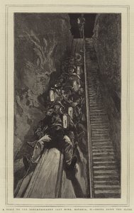 A Visit to the Berchtesgaden Salt Mine, Bavaria, II, Going Down the Slide by English School