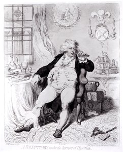 A Voluptuary Under the Horrors of Digestion, Published in 1792 by English School