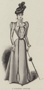A Walking Costume by English School