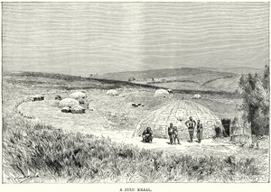 A Zulu Kraal by English School